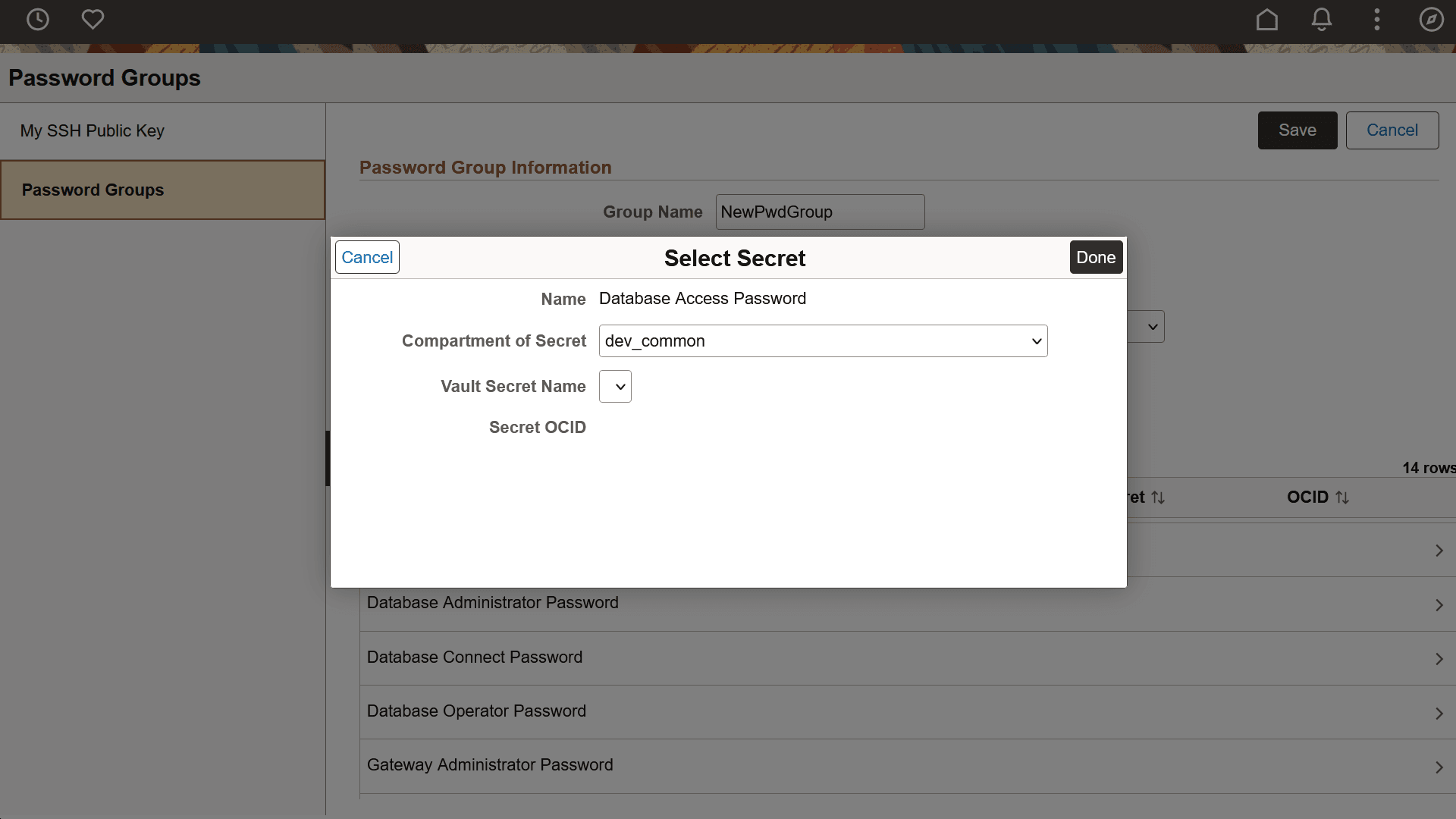 Selection of Secret Compartment