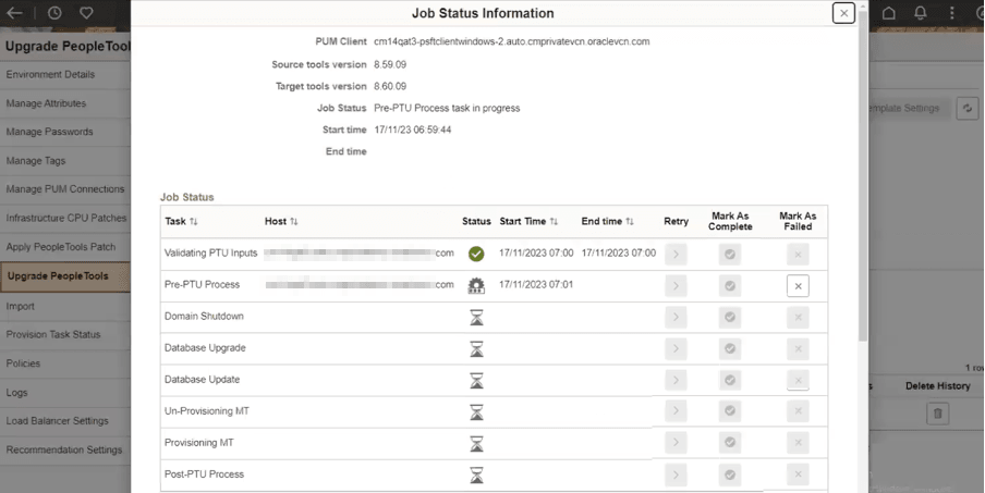 Job Status Information