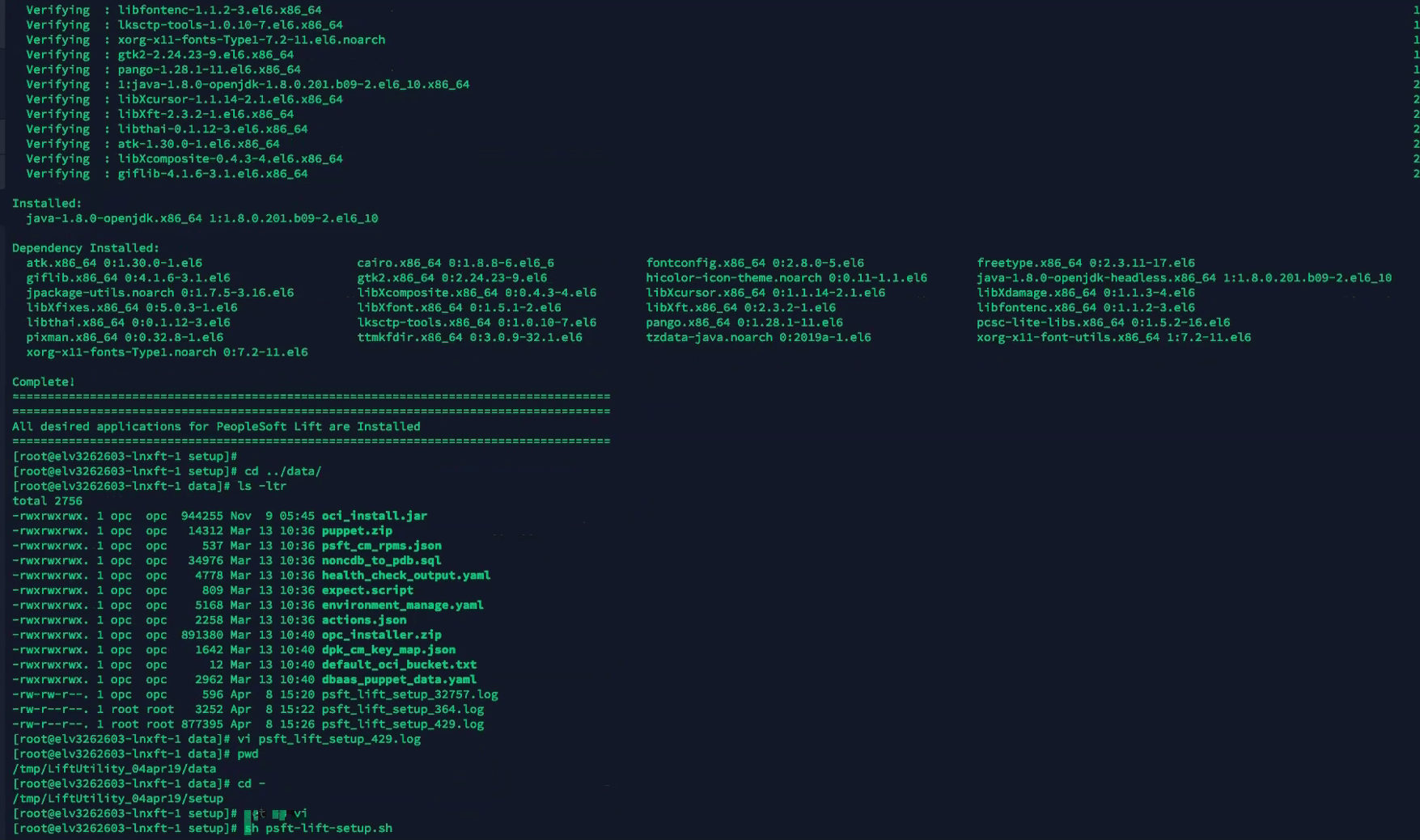 Example Lift Prerequisites Complete