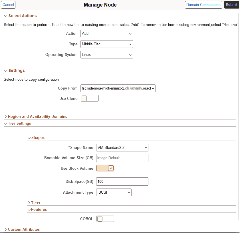 Manage Node page - adding an additional Middle Tier node