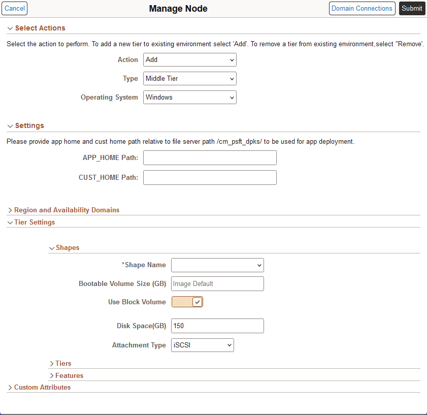 Manage Node page - add Middle Tier Windows node