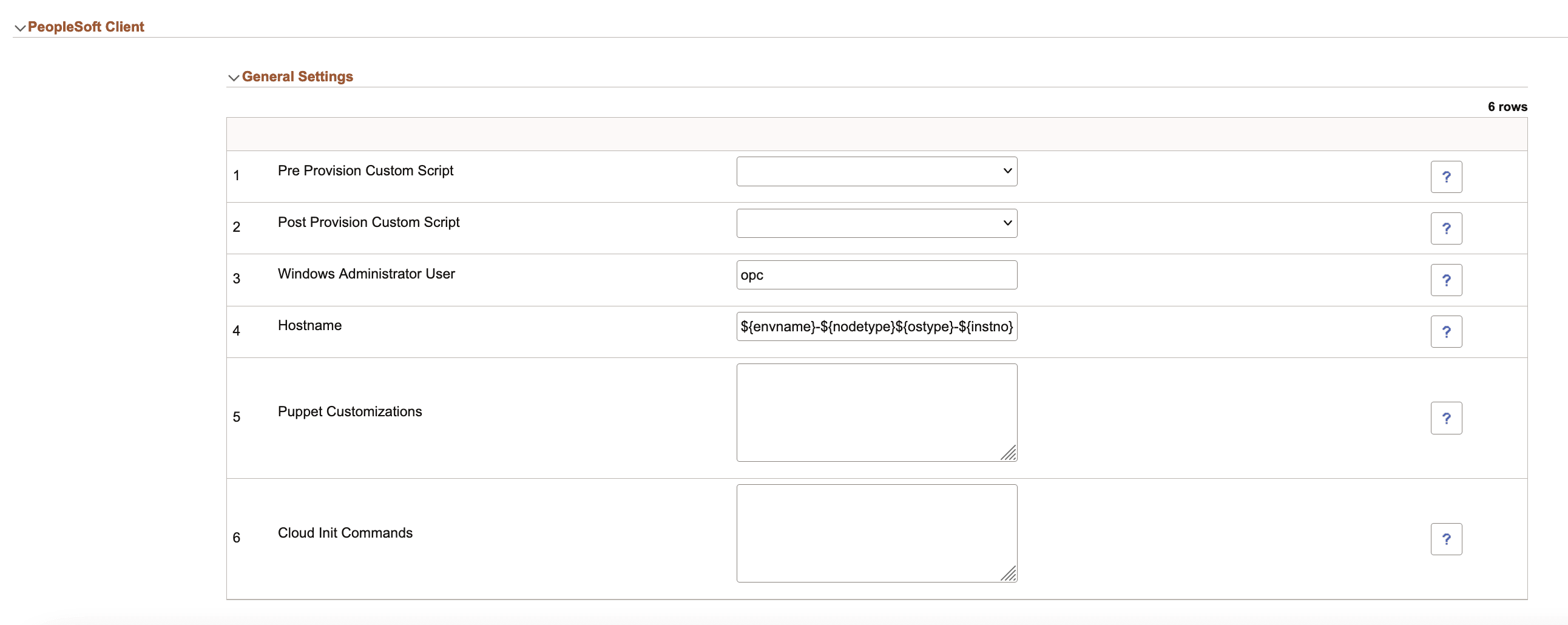 PeopleSoft Client - General Settings for PeopleSoft Client