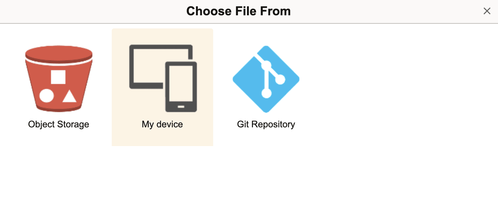 Options for uploading custom file