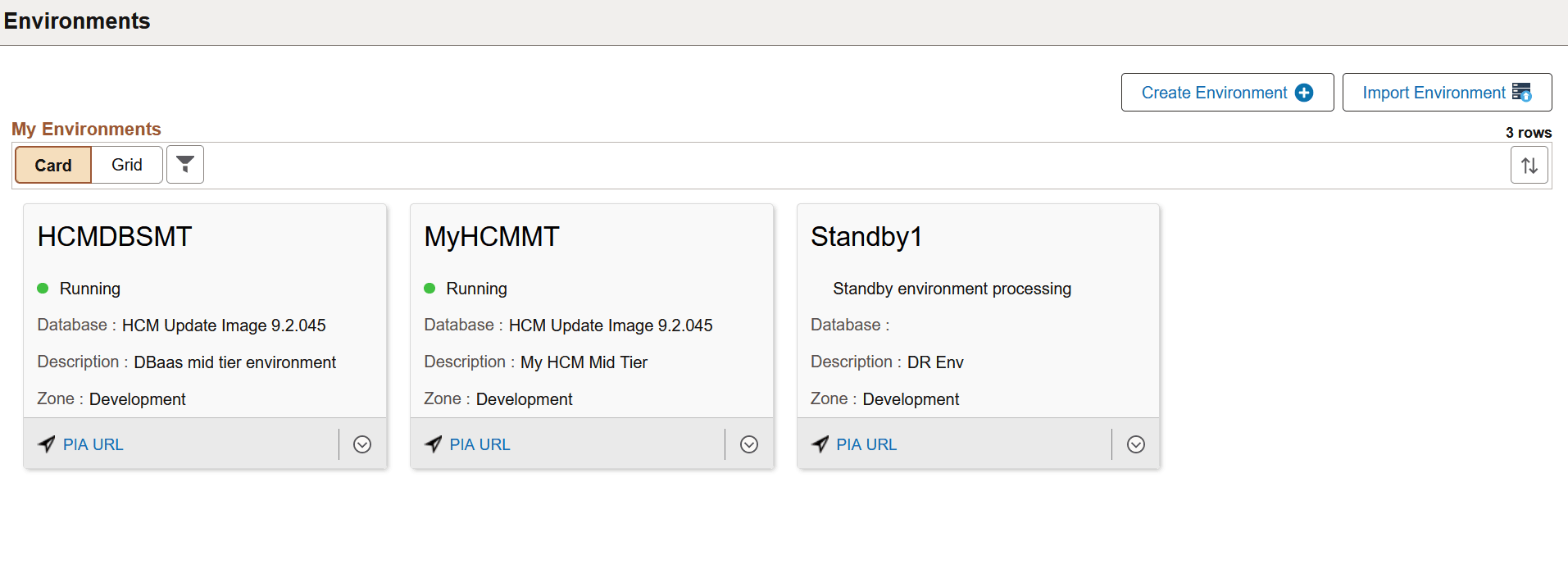 Standby Environment Processing