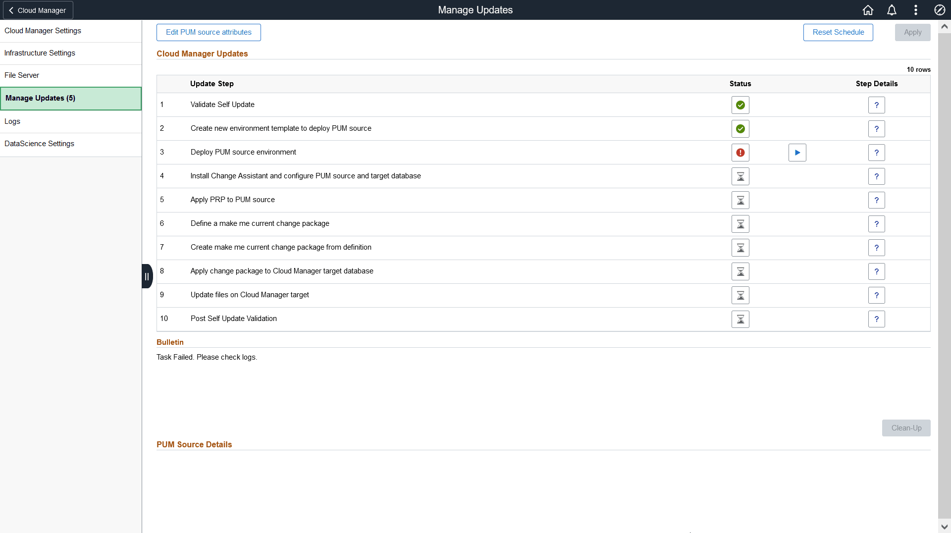 Example: Failed Step