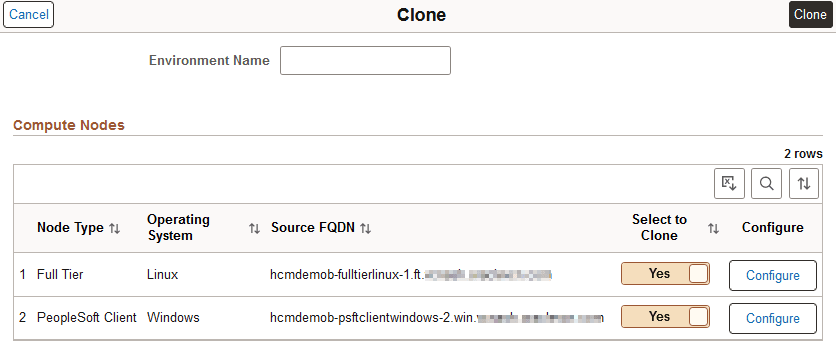 Clone page with Compute Nodes