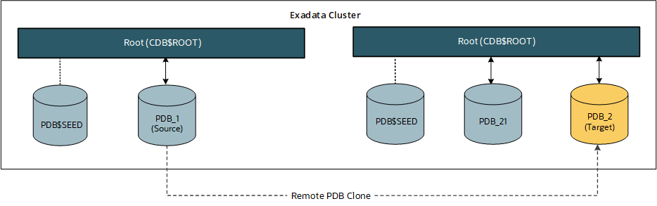 Remote PDB cloning in Exadata