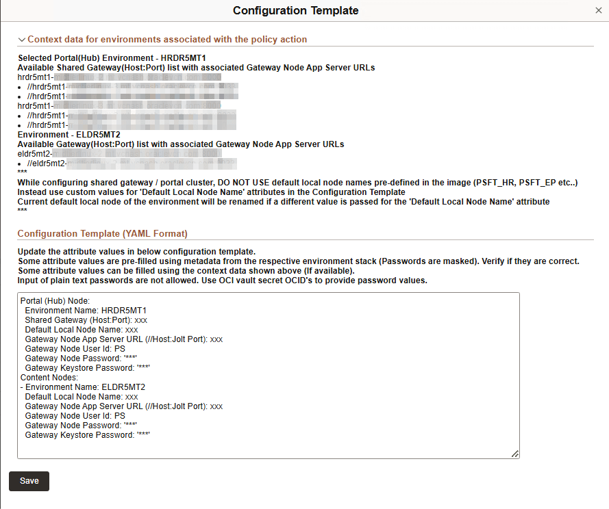 Configuration Template for Shared Gateway