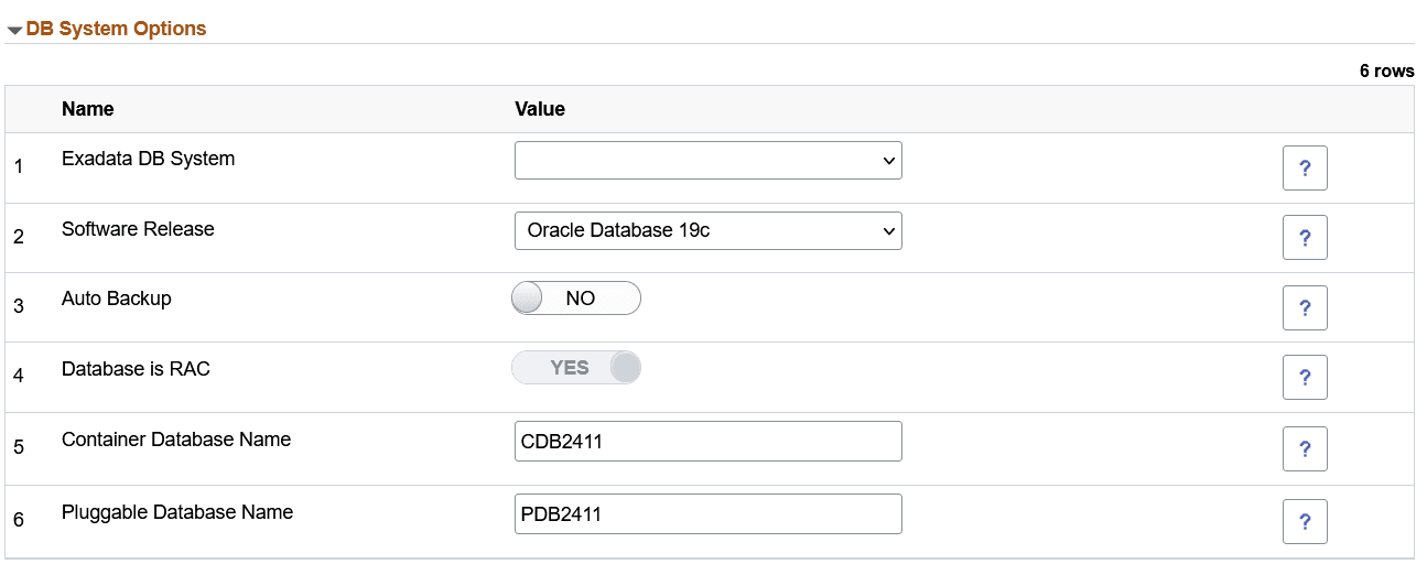 Database System Options on Exadata