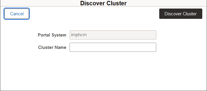 Discover Cluster dialog box