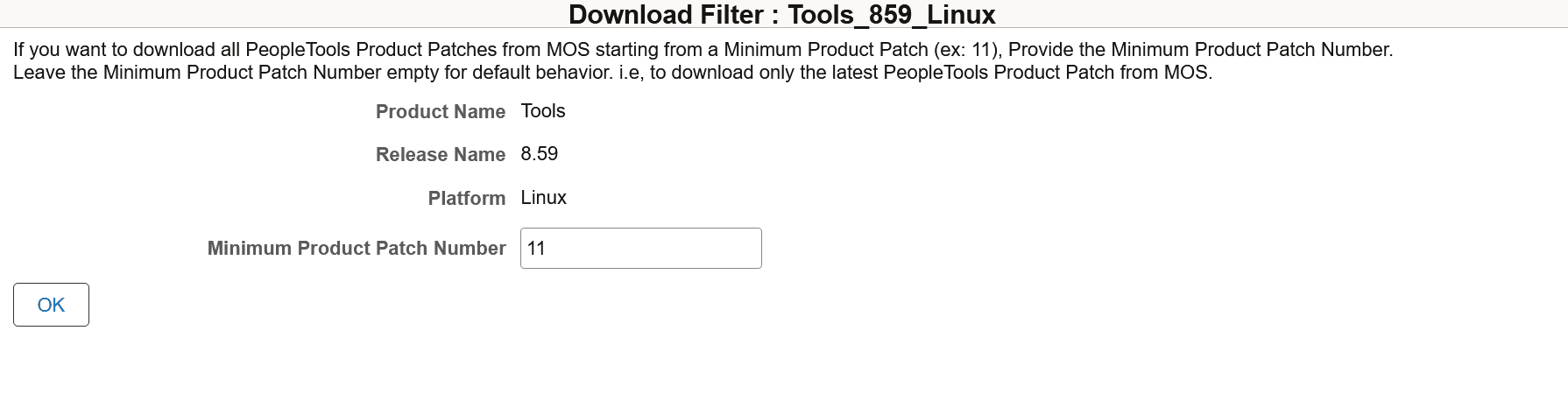 Download Filter Modal Window