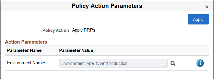 Policy Action Parameters