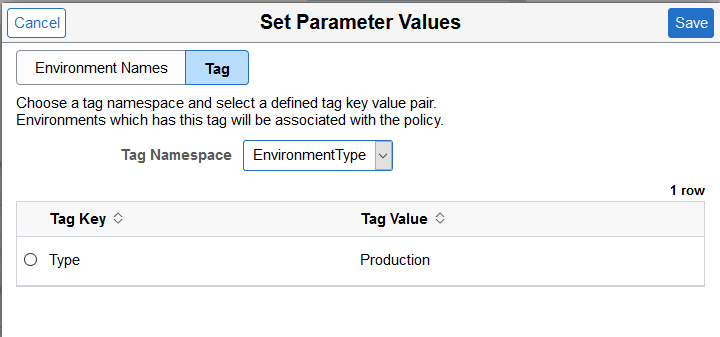 Select environments by Tag