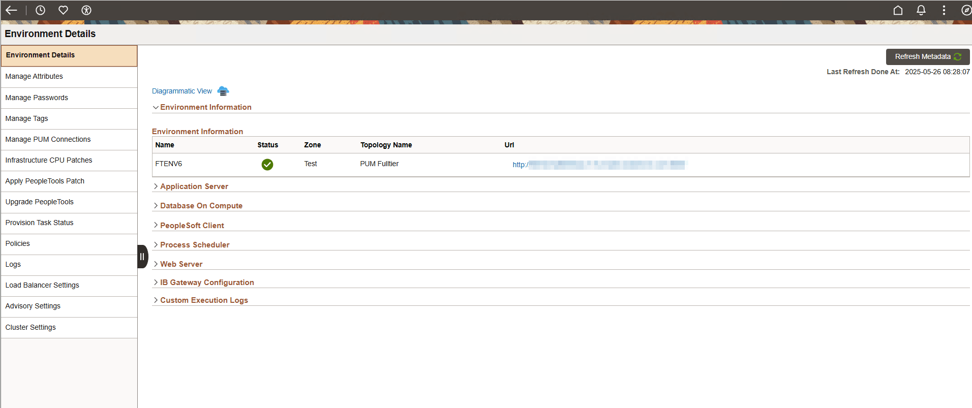 Environment Details page