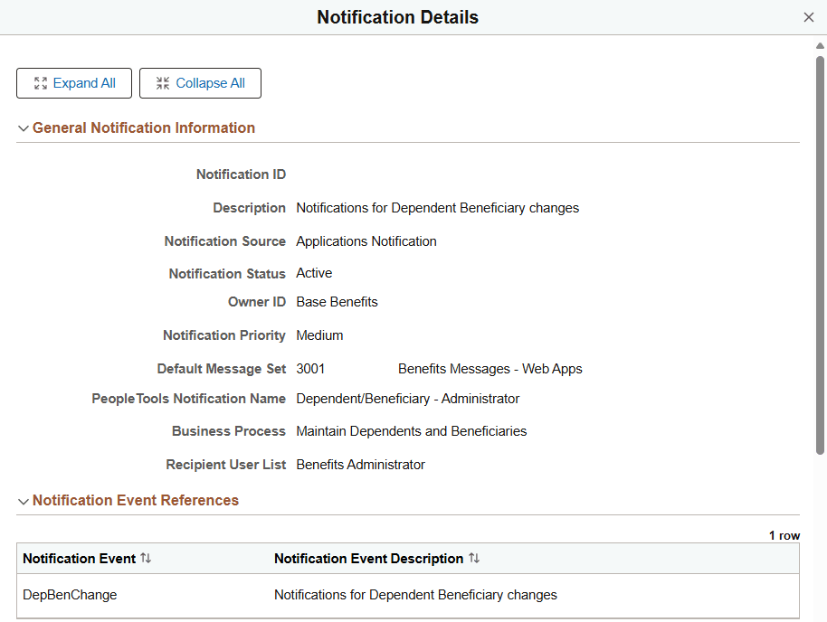 View Notification - Notification Details page (1 of 4)