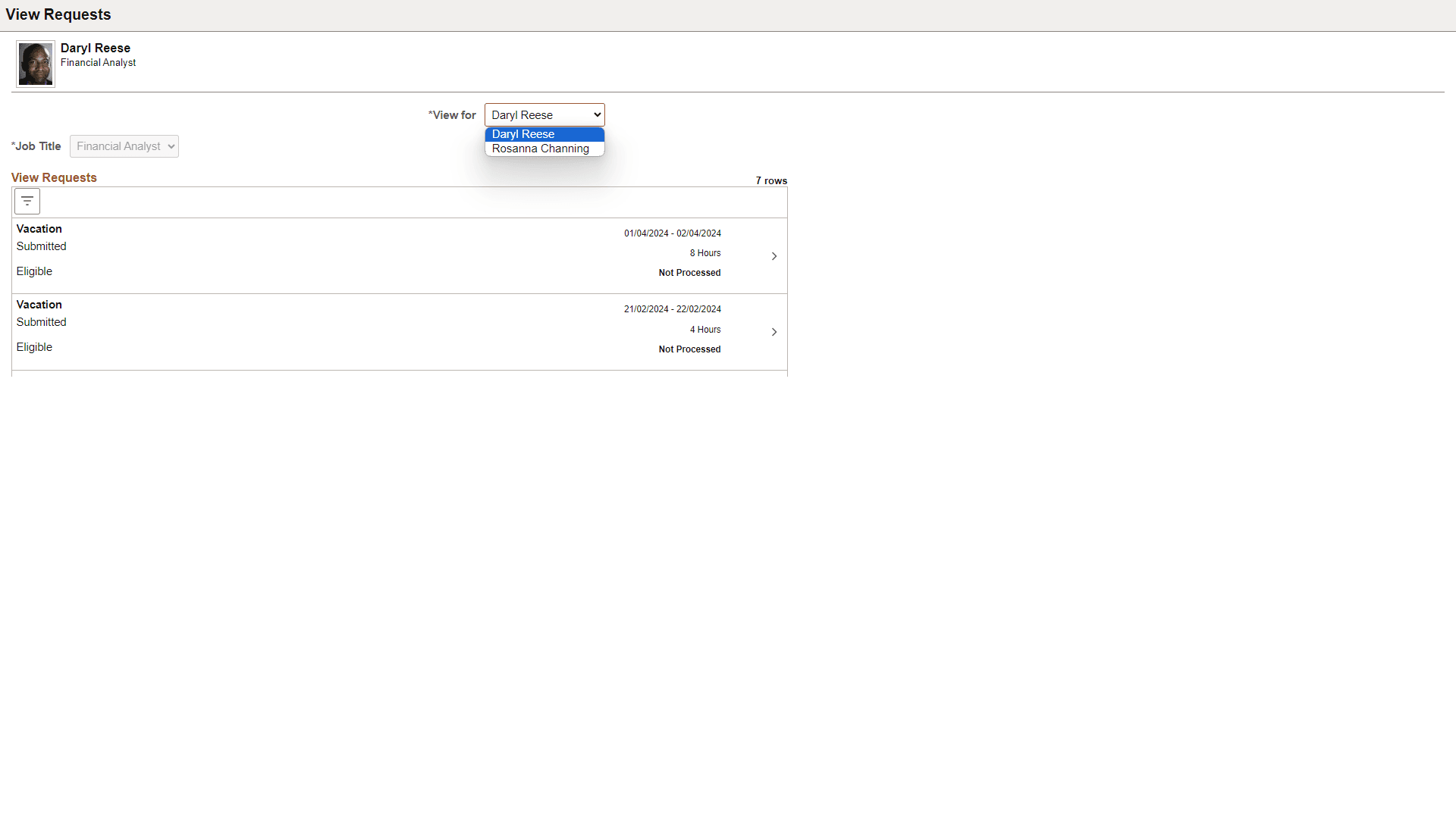 View Requests page with proxy enabled