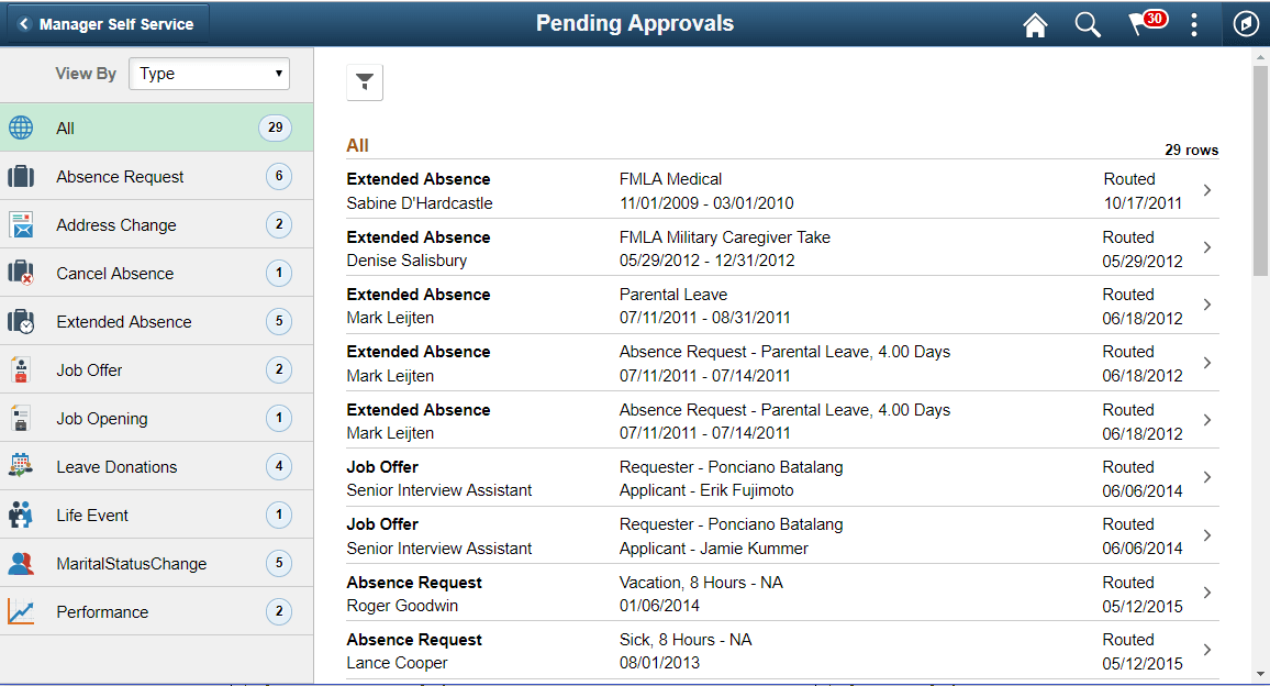 Manager Self Service_Pending Approvals