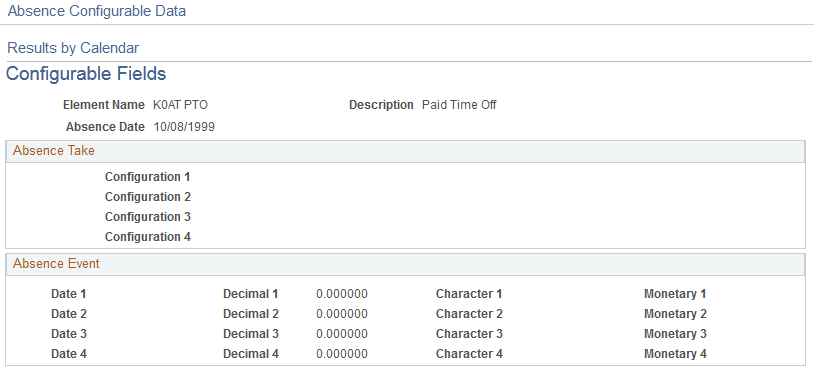 Configurable Fields page