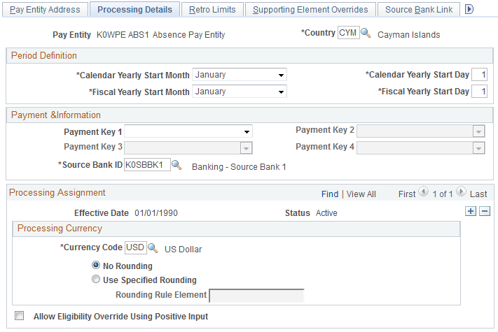 Processing Details page