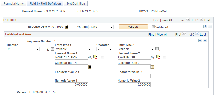 Field-by-Field Definition page
