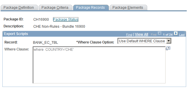 Create Non-Rule Package - Package Records page