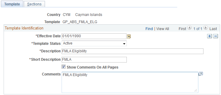 Template Definition - Template page