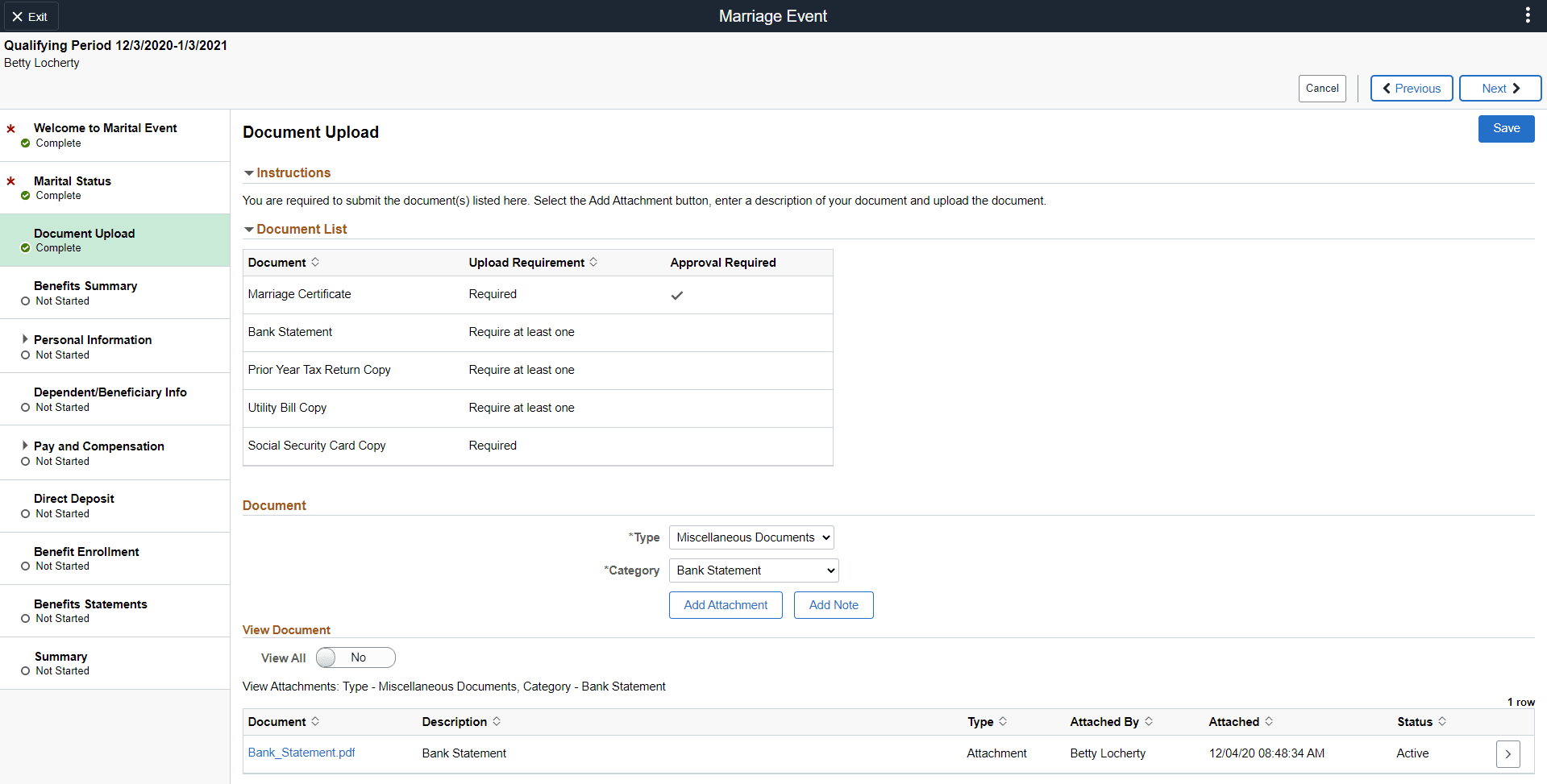Document Upload Page_Marriage Event