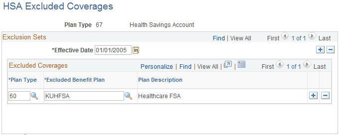 HSA Excluded Coverages page