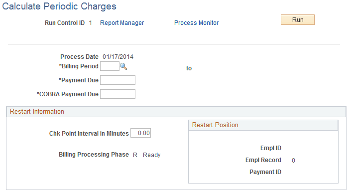 Calculate Periodic Charges page