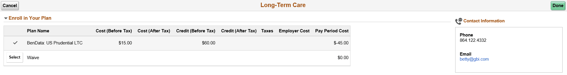 Long Term Care