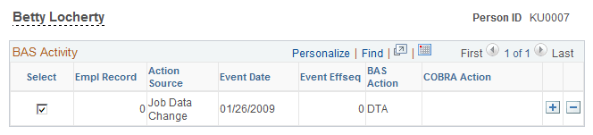 Show Activities - BAS Activity page