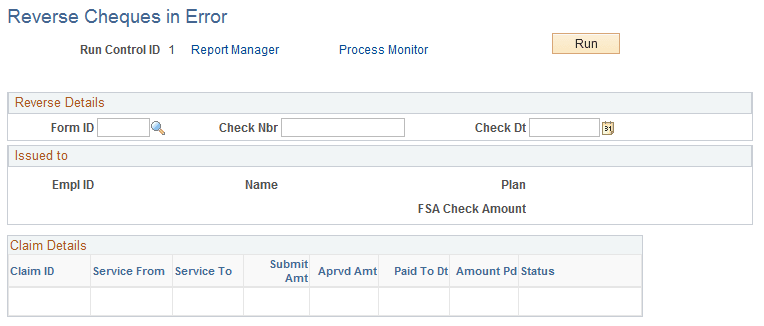 Reverse Cheques in Error page
