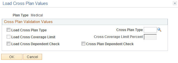 Load Cross Plan Values page