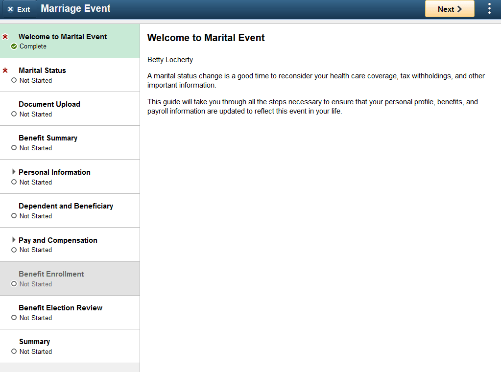 (Tablet) Life Events page layout