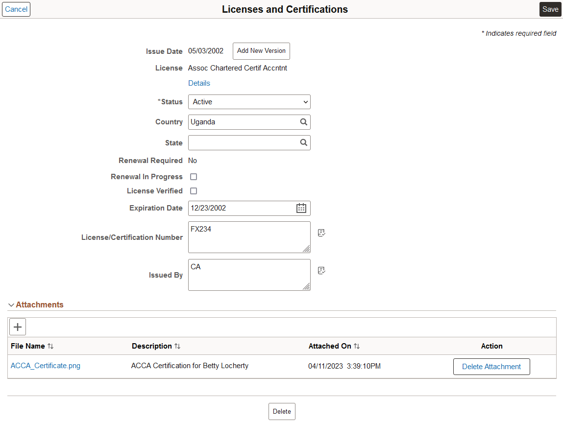 <><Content Type> (Item Details) page when attachments are enabled as Update Attachments