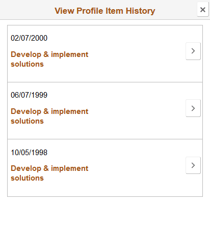(Smartphone) View Profile Item History page