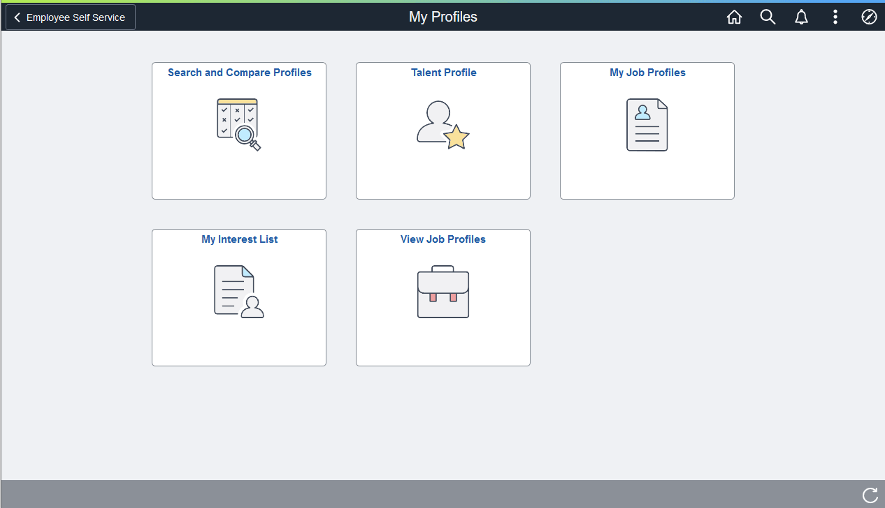 (Fluid) eDevelopment - My Profiles dashboard for an employee