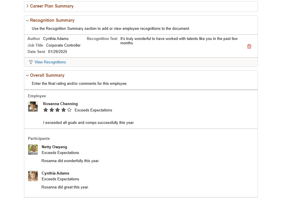 Performance Document page (Evaluation step) (3 of 4)