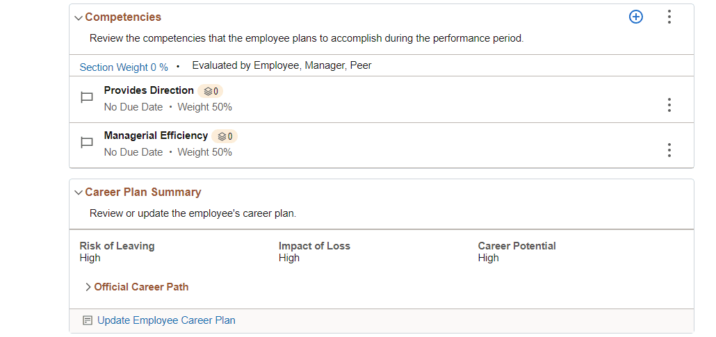 Performance Document page (Define Criteria step) (2 of 2)