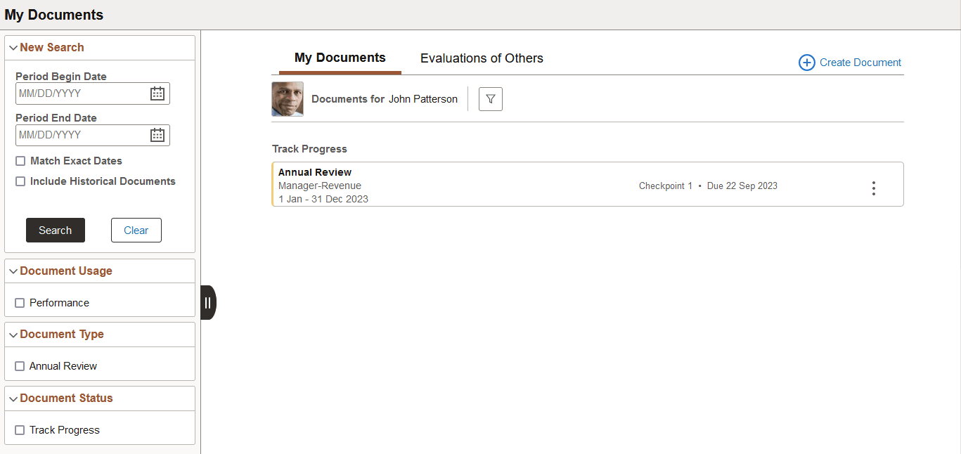 My Documents - My Documents page