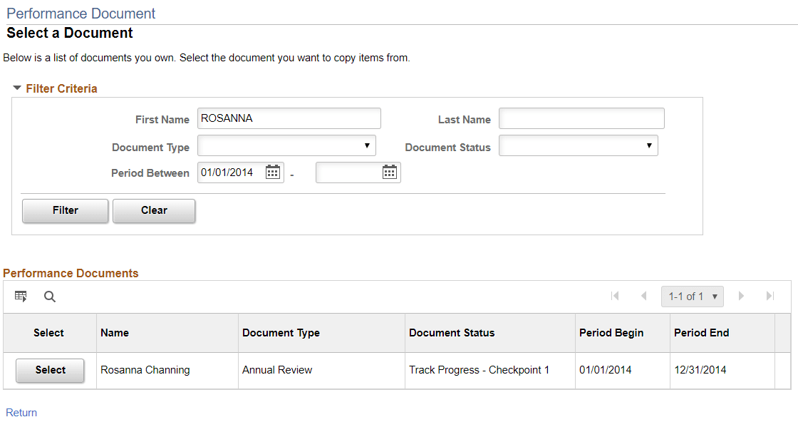 Select a Document page