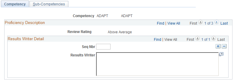 Define Results Writer - Competency page