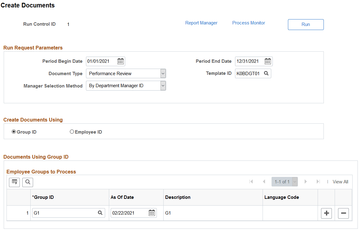 Create Documents page