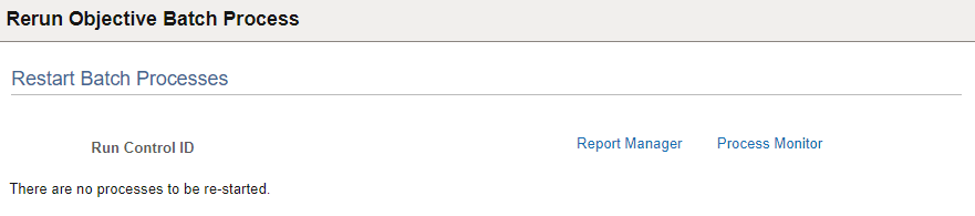 Restart Batch Processes page