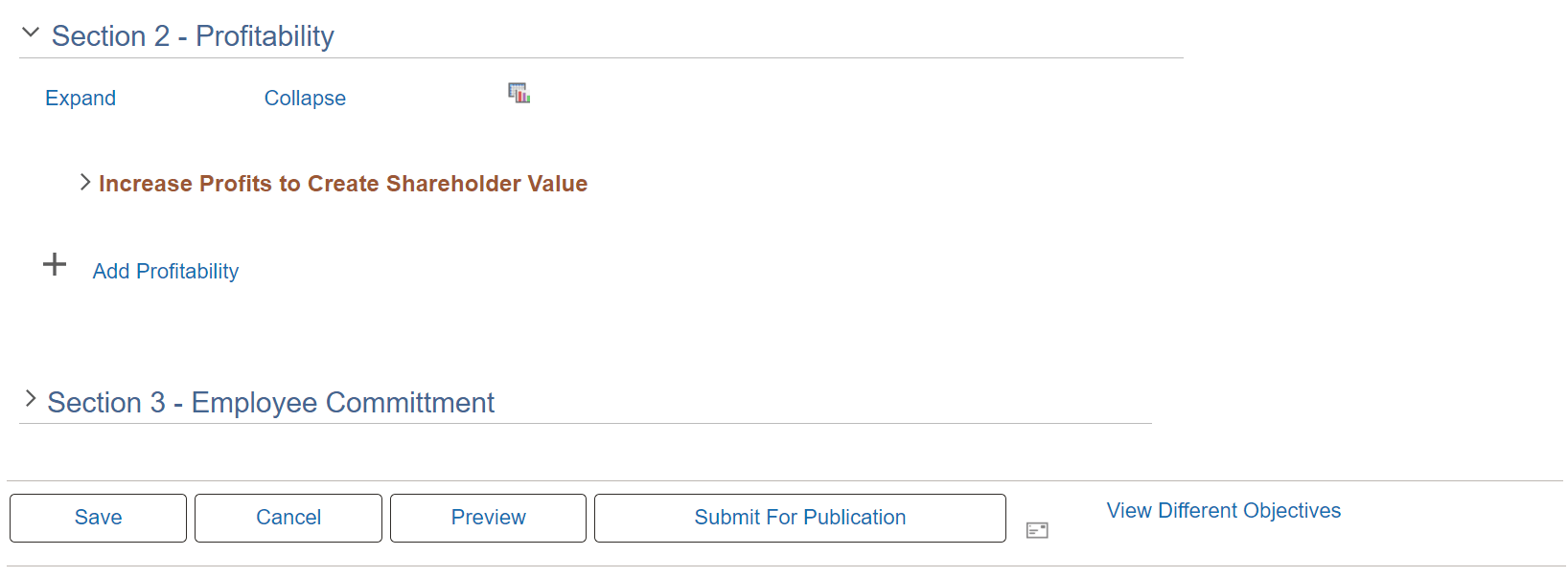 <>Update Objectives - <Department or Position> page (3 of 3)