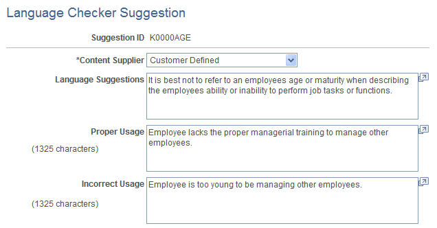 Language Checker Suggestion page