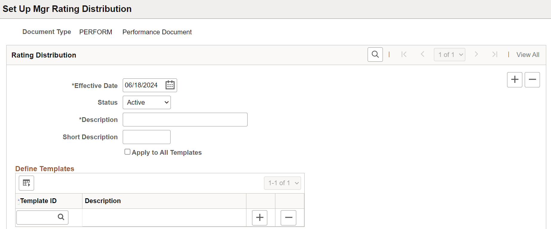 Set Up Mgr Rating Distribution page (1 of 2)