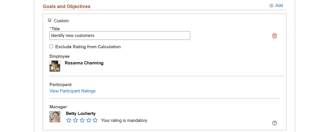 Performance Document Item page (3 of 5)