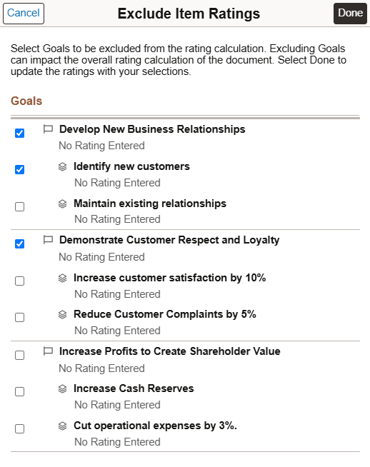Exclude Item Ratings page