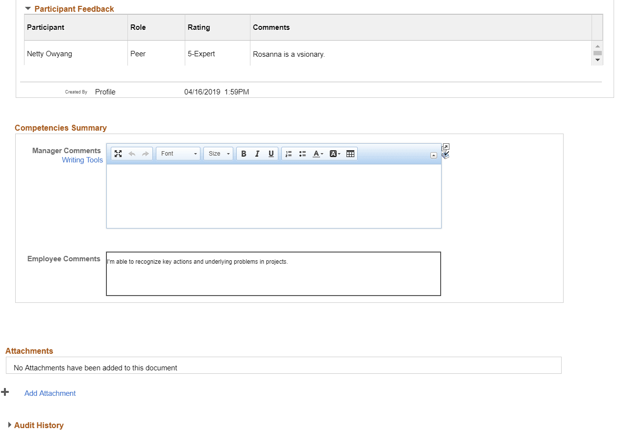 Manager Evaluation page (4 of 4)